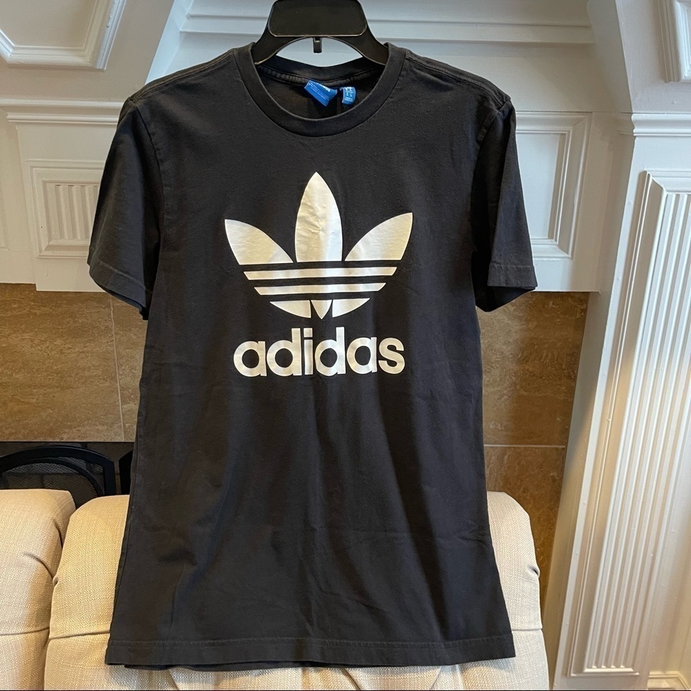N: Adidas Black Trefoil T-Shirt Sz M